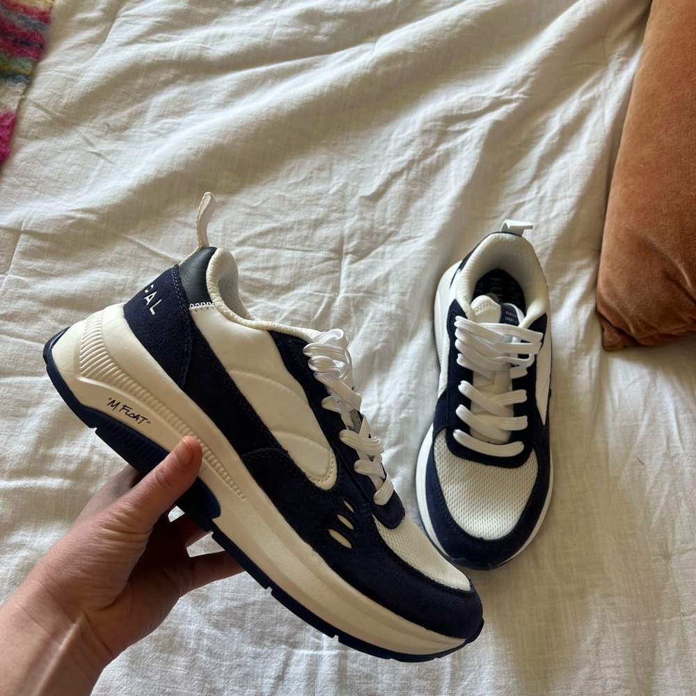 Navy and White Athletic Sneakers